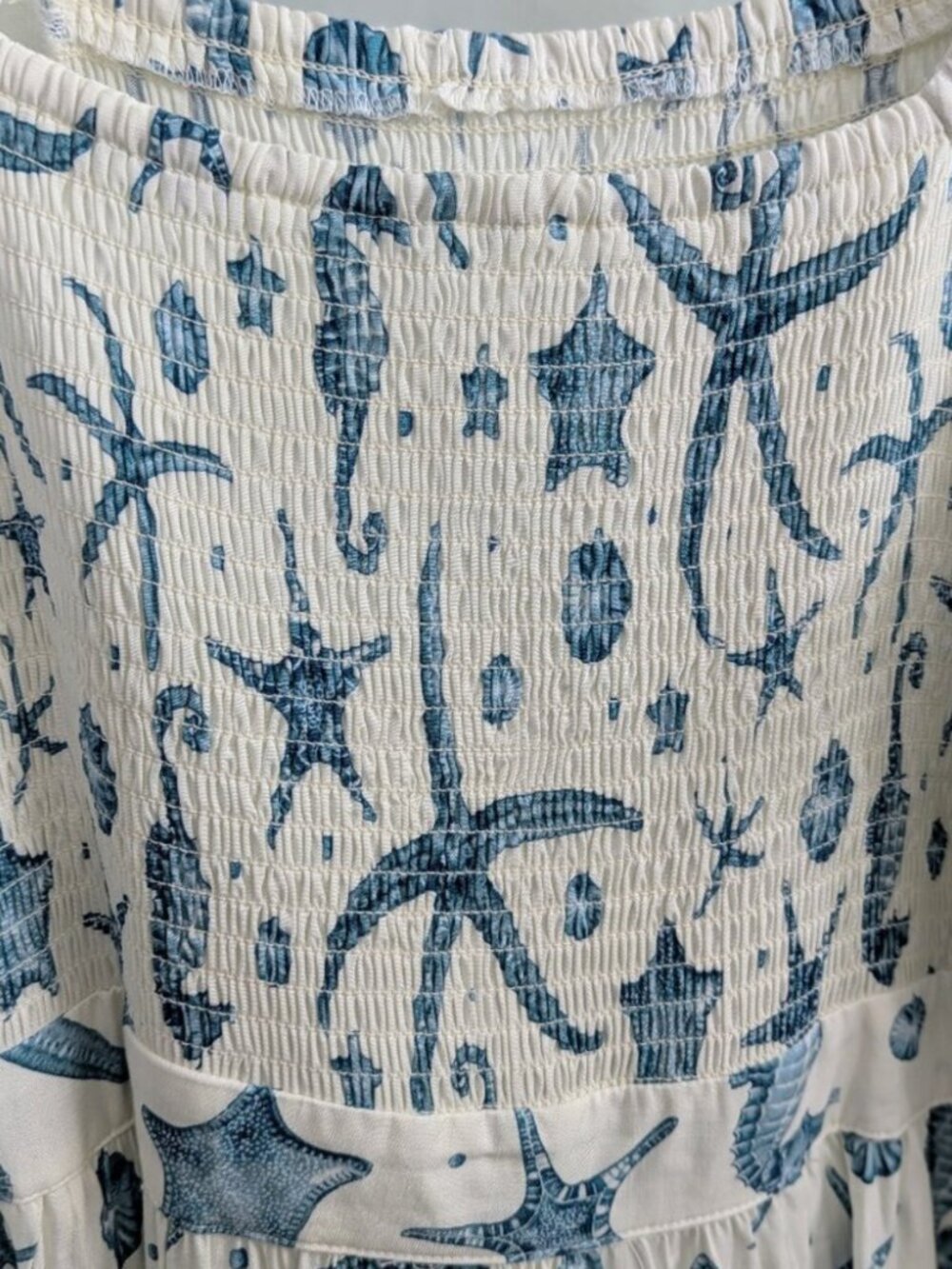 NWOT Agua Bendita x Target Deep Sea Print Puff Sleeve Mini Dress Size S - Picture 10 of 13